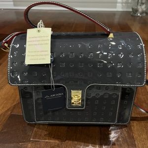 Arcadia Italian leather satchel grey